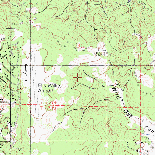 Topographic Map of Willits Division, CA