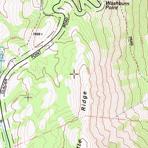 Topographic Map of Yosemite Valley Division, CA
