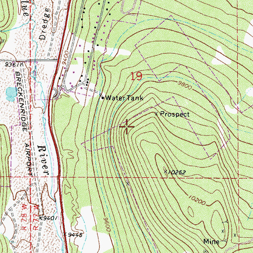 Topographic Map of Breckenridge Division, CO