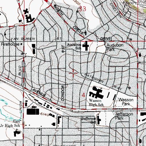 Topographic Map of Colorado Springs Division, CO