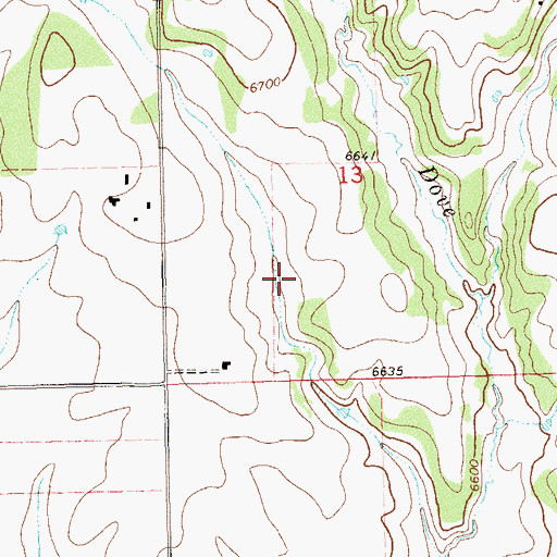 Topographic Map of Dove Creek Division, CO