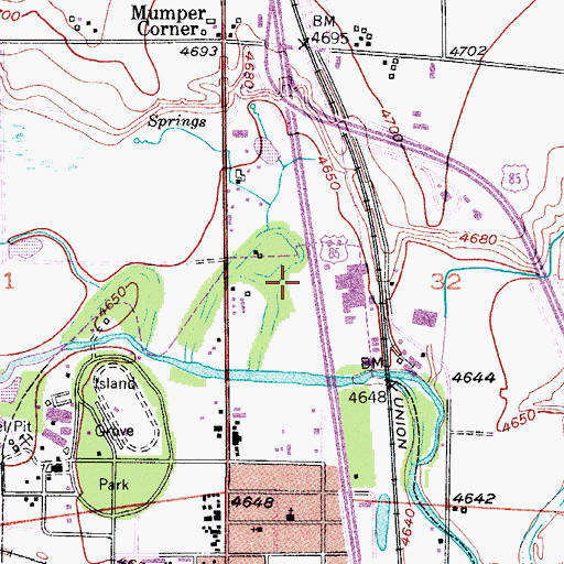 Topographic Map of Greeley Division, CO