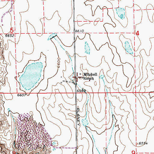 Topographic Map of Mitchell Ranch, CO