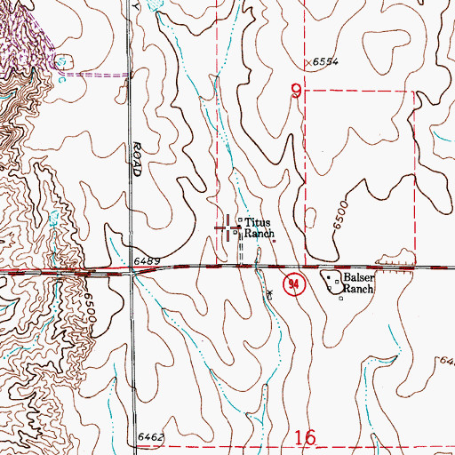 Topographic Map of Titus Ranch, CO