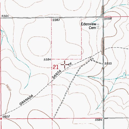 Topographic Map of Kim Division, CO