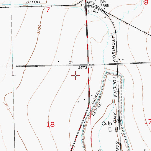 Topographic Map of Lamar Division, CO
