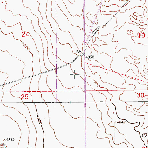 Topographic Map of Northeast Pueblo Division, CO
