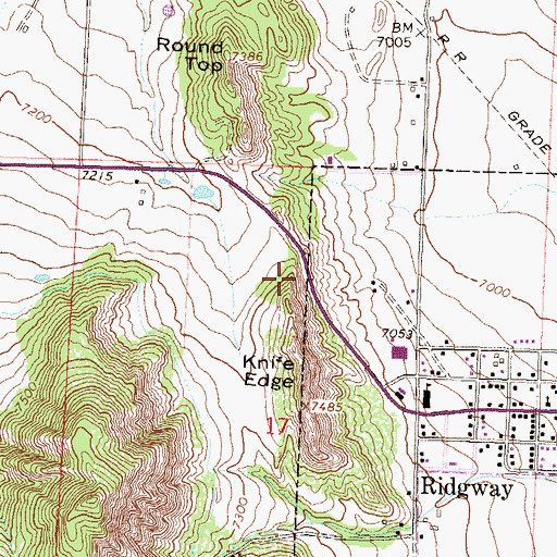 Topographic Map of Ouray Division, CO
