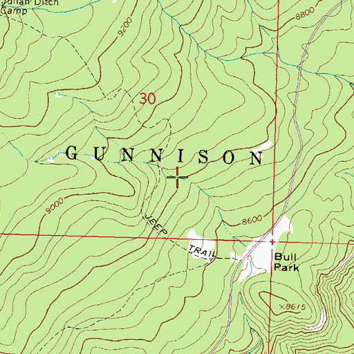 Topographic Map of Paonia Division, CO