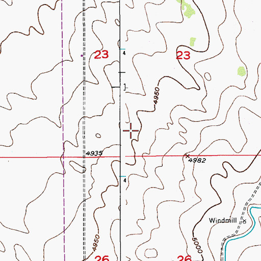 Topographic Map of Platteville Division, CO