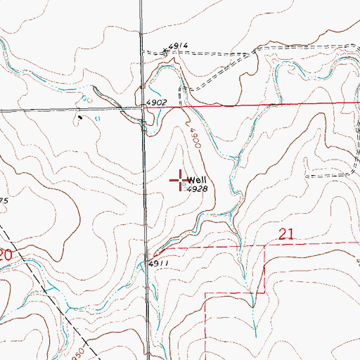 Topographic Map of Pritchett Division, CO
