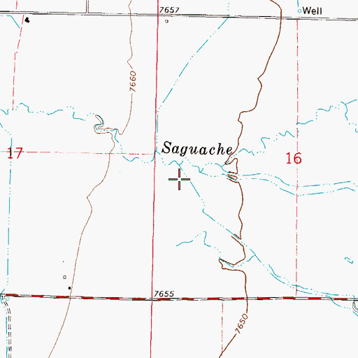 Topographic Map of Saguache Division, CO