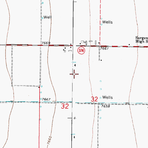 Topographic Map of Sargent Division, CO