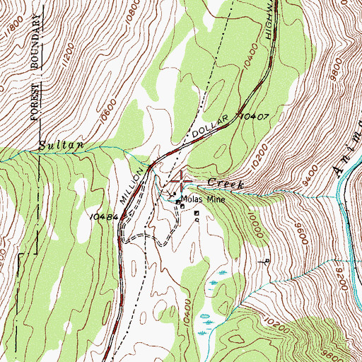 Topographic Map of Silverton Division, CO