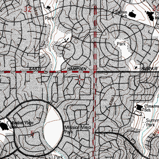 Topographic Map of South Aurora Division, CO