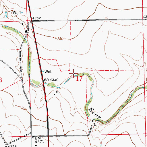 Topographic Map of Springfield Division, CO