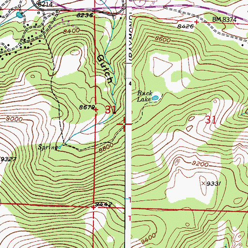 Topographic Map of Upper Saint Vrain Division, CO