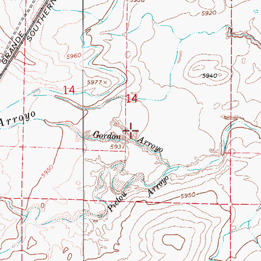 Topographic Map of Walsenburg Division, CO