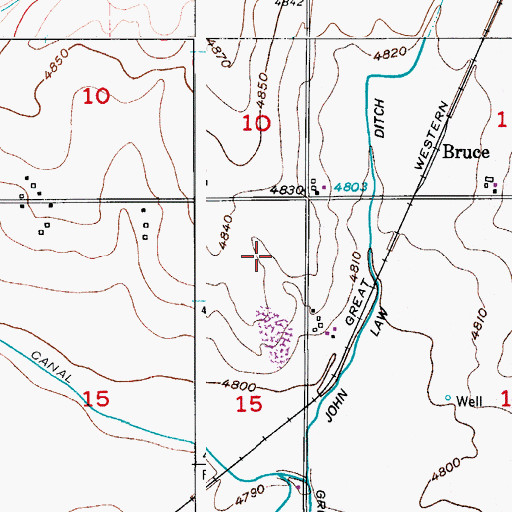 Topographic Map of Windsor Division, CO