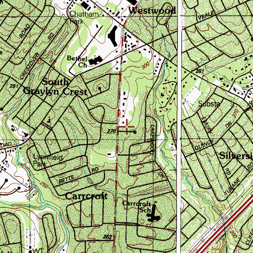 Topographic Map of Brandywine Division, DE