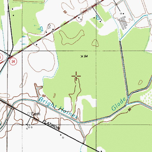 Topographic Map of Harrington Division, DE