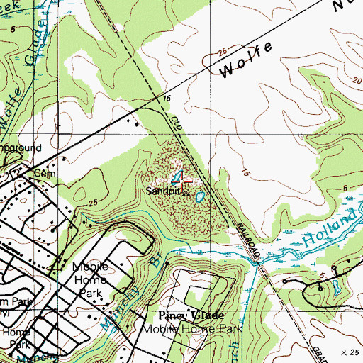 Topographic Map of Lewes Division, DE