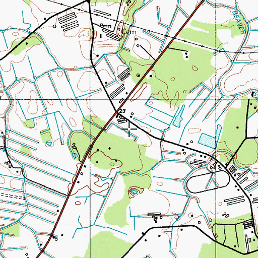 Topographic Map of Selbyville-Frankford Division, DE