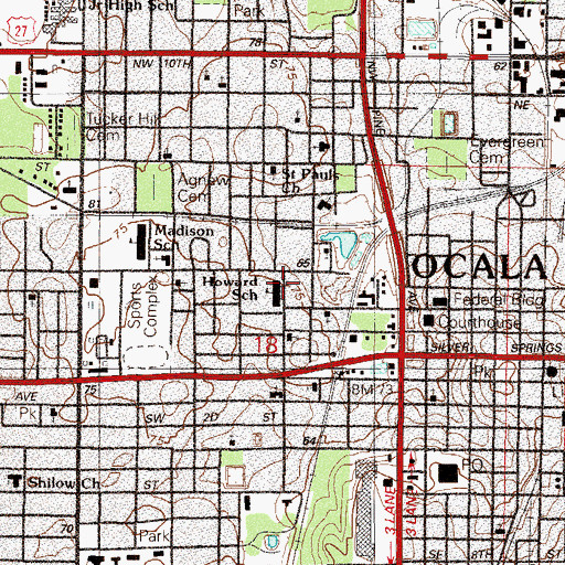 Topographic Map of Howard Academy Community Center, FL