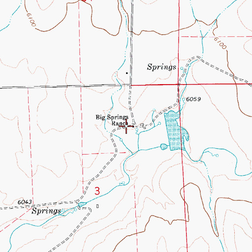 Topographic Map of Big Springs Ranch, CO
