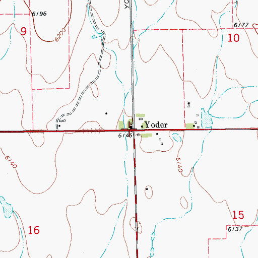 Topographic Map of Yoder, CO