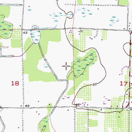Topographic Map of Arcadia West Division, FL