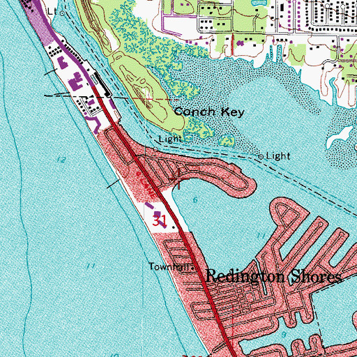 Topographic Map of Boca Ciega Division, FL
