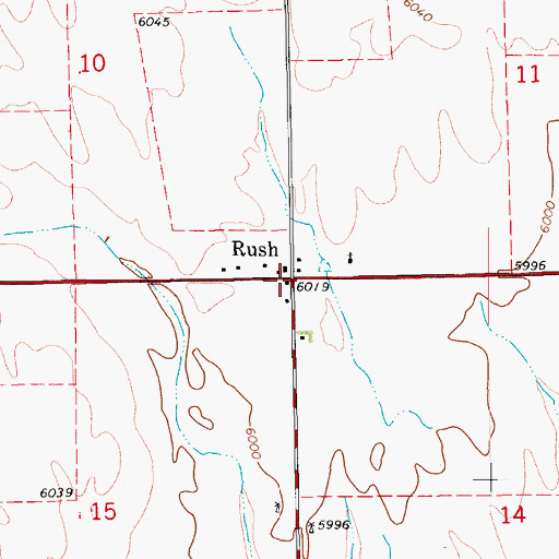 Topographic Map of Rush, CO