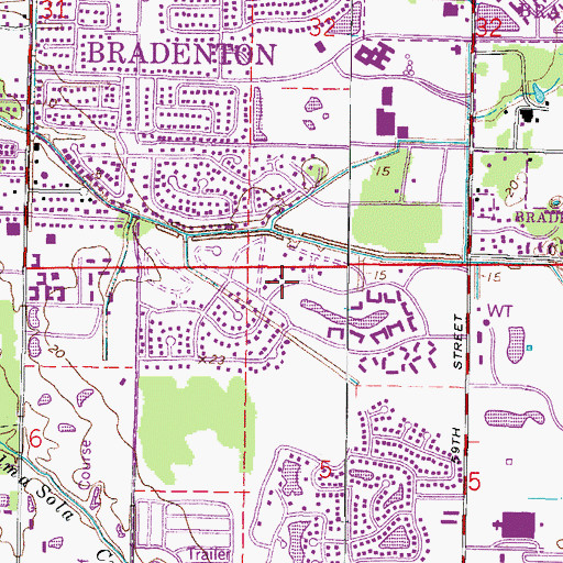 Topographic Map of Bradenton Division, FL