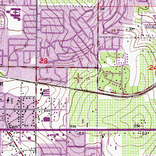 Topographic Map of Brandon Division, FL