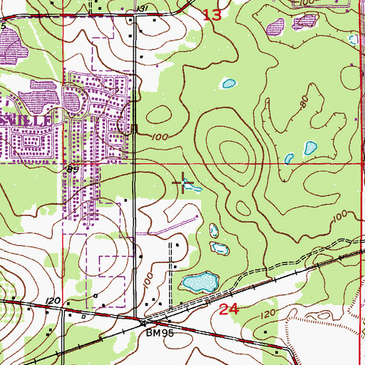 Topographic Map of Brooksville Division, FL
