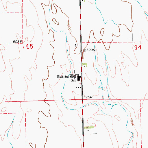 Topographic Map of Miami Yoder High School, CO