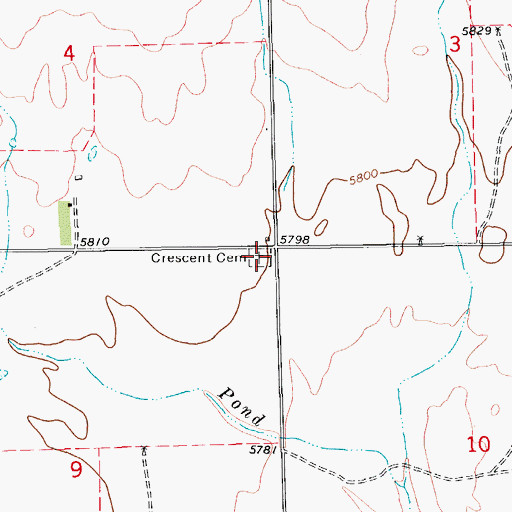 Topographic Map of Crescent Cemetery, CO