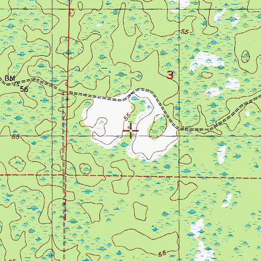 Topographic Map of Cross City North Division, FL