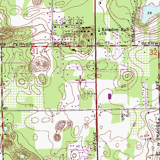 Topographic Map of DeLand Division, FL
