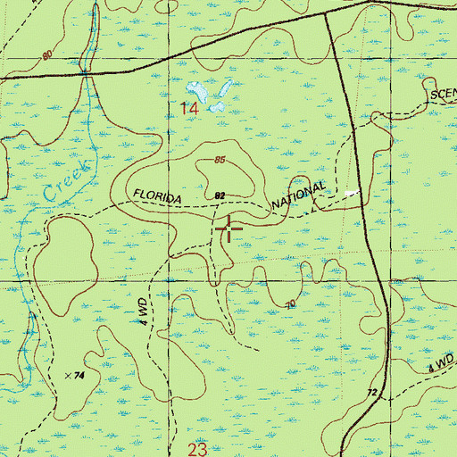 Topographic Map of East Liberty Division, FL