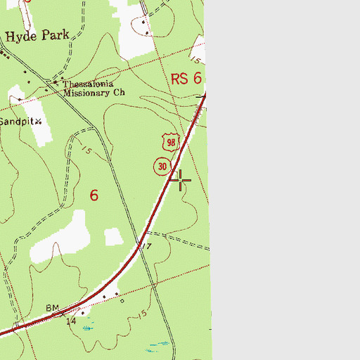 Topographic Map of East Wakulla Division, FL