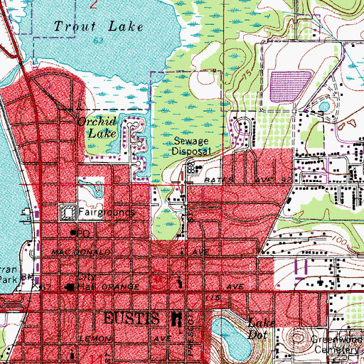 Topographic Map of Eustis Division, FL