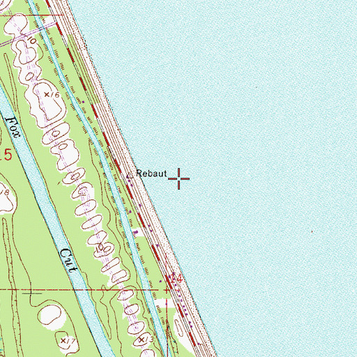 Topographic Map of Flagler Beach Division, FL
