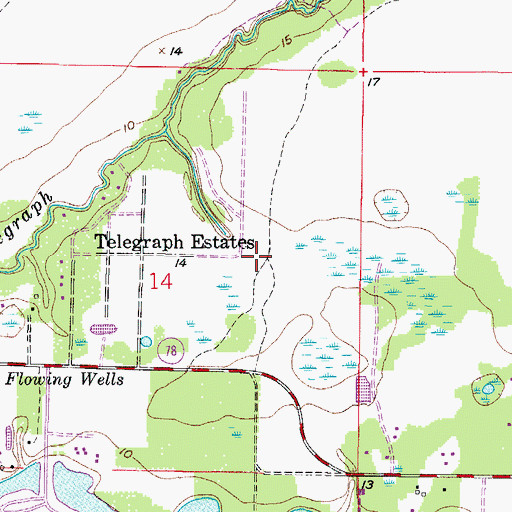 Topographic Map of Fort Myers Shores Division, FL