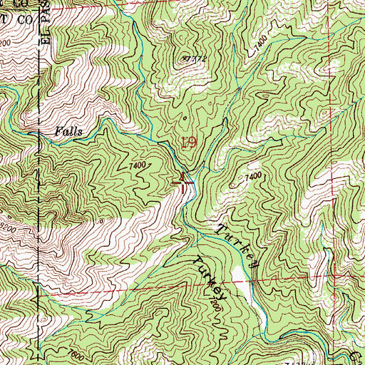 Topographic Map of East Fork Turkey Creek, CO