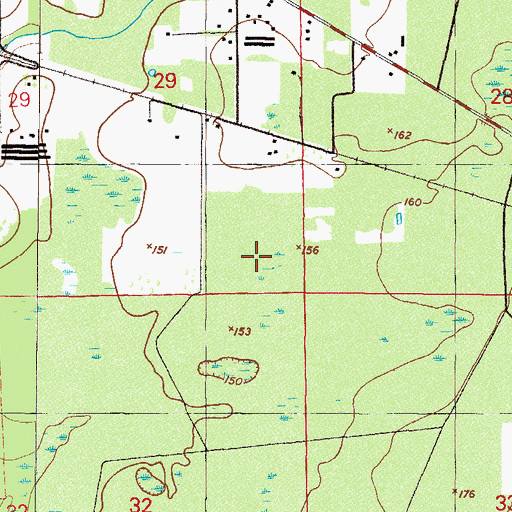 Topographic Map of Hampton Division, FL