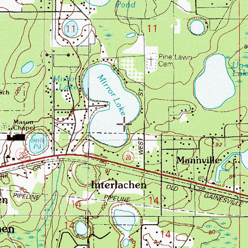 Topographic Map of Interlachen-Florahome Division, FL