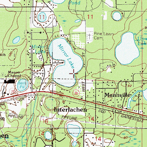 Topographic Map of Interlachen-Florahome Division, FL