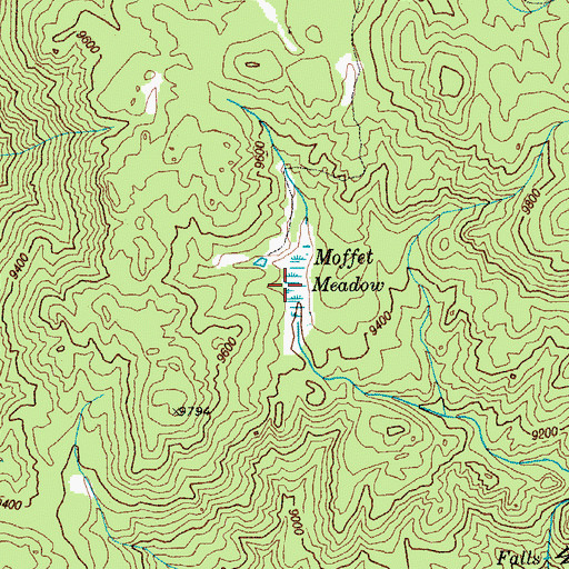 Topographic Map of Moffet Meadow, CO